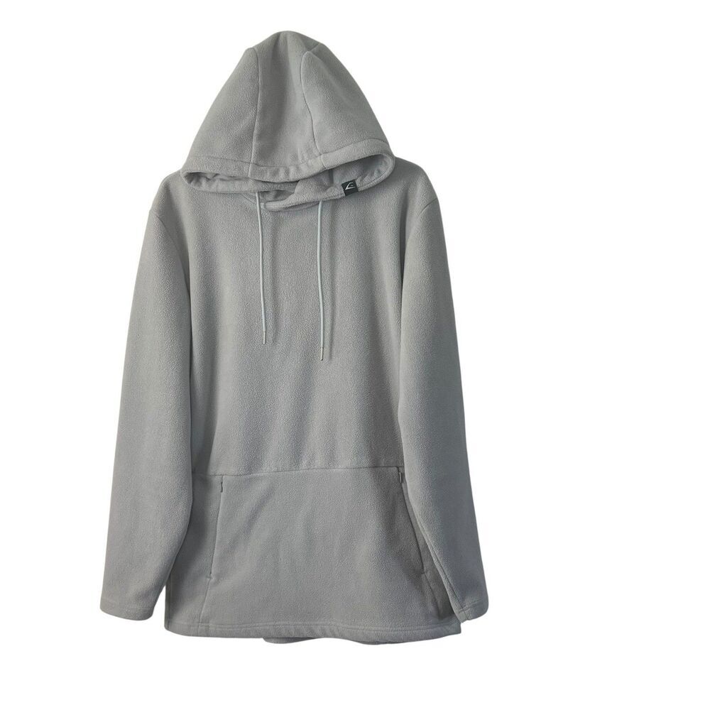 Gymshark Fleece Hoodie Mens Medium Gray Pullover Sweatshirt Drawstring - Picture 1 of 10